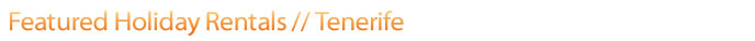 Tenerife holiday lettings
